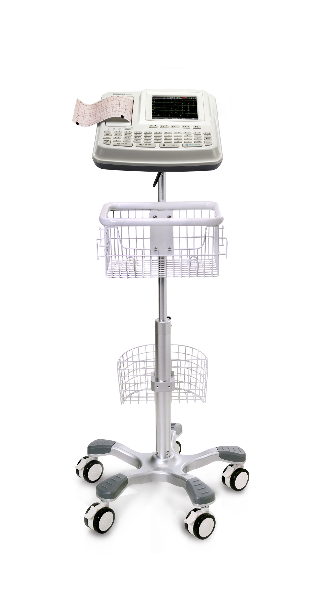 Center Pole Trolley (Roll stand) with Basket and Locking Casters EdanUSA